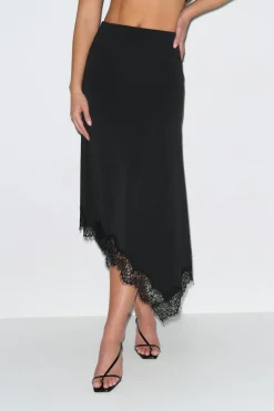 Asymmetric lace skirt