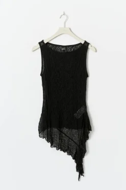 Asymmetric lace top
