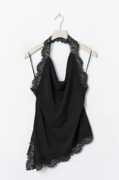Asymmetric lace top