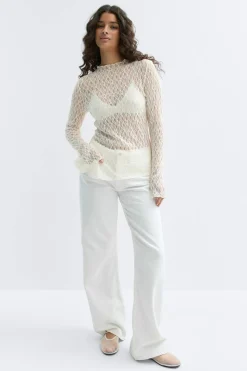 Asymmetric lace top