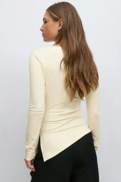Asymmetric long sleeve top