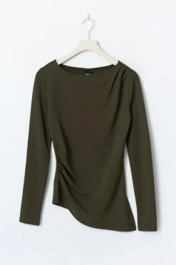Asymmetric long sleeve top
