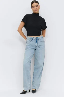 Baggy-crush jeans