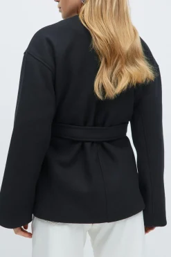 Belted short coat