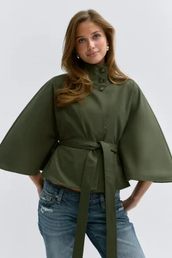 14+ belted trench cape