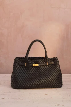 Braided top handle bag