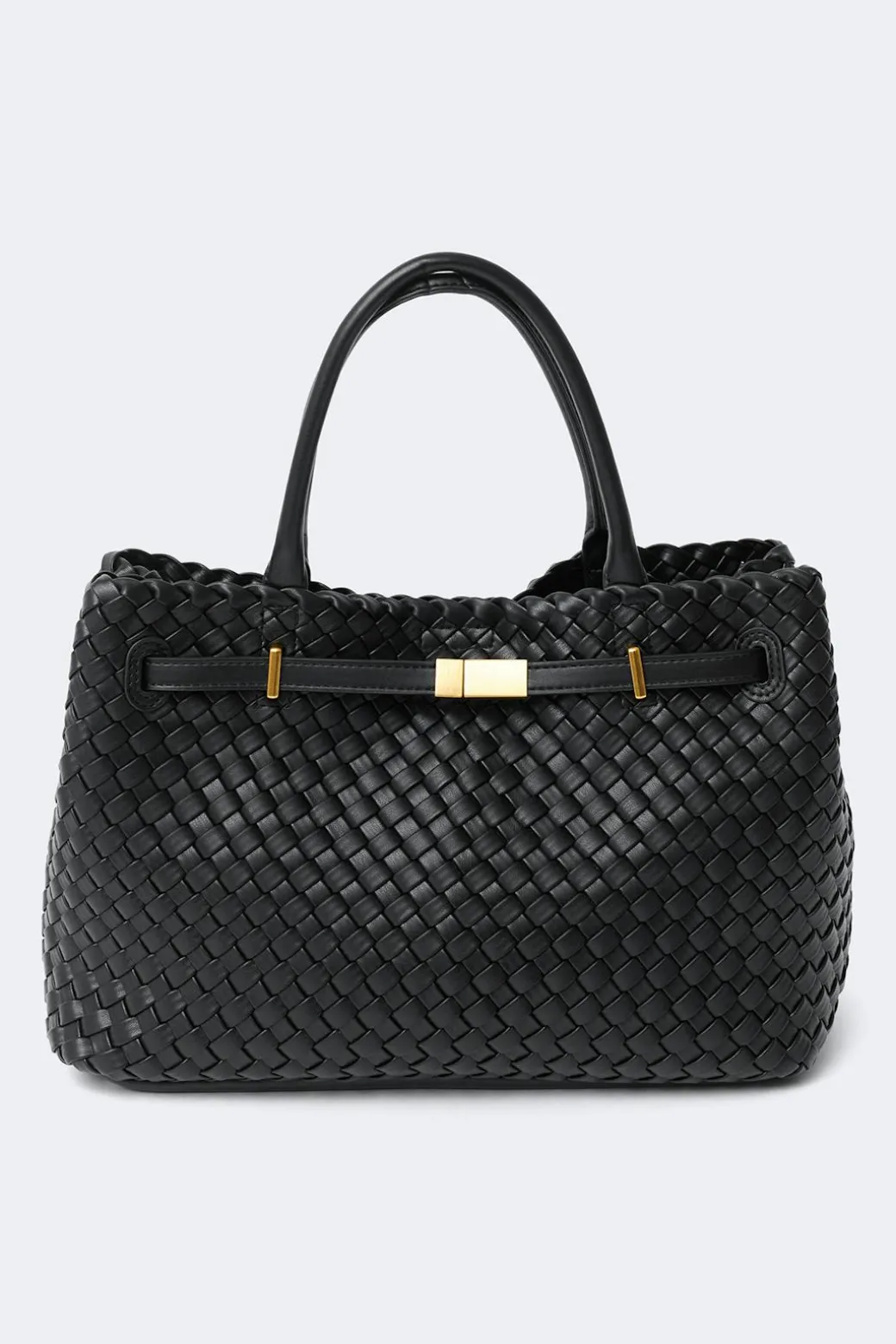 Braided top handle bag