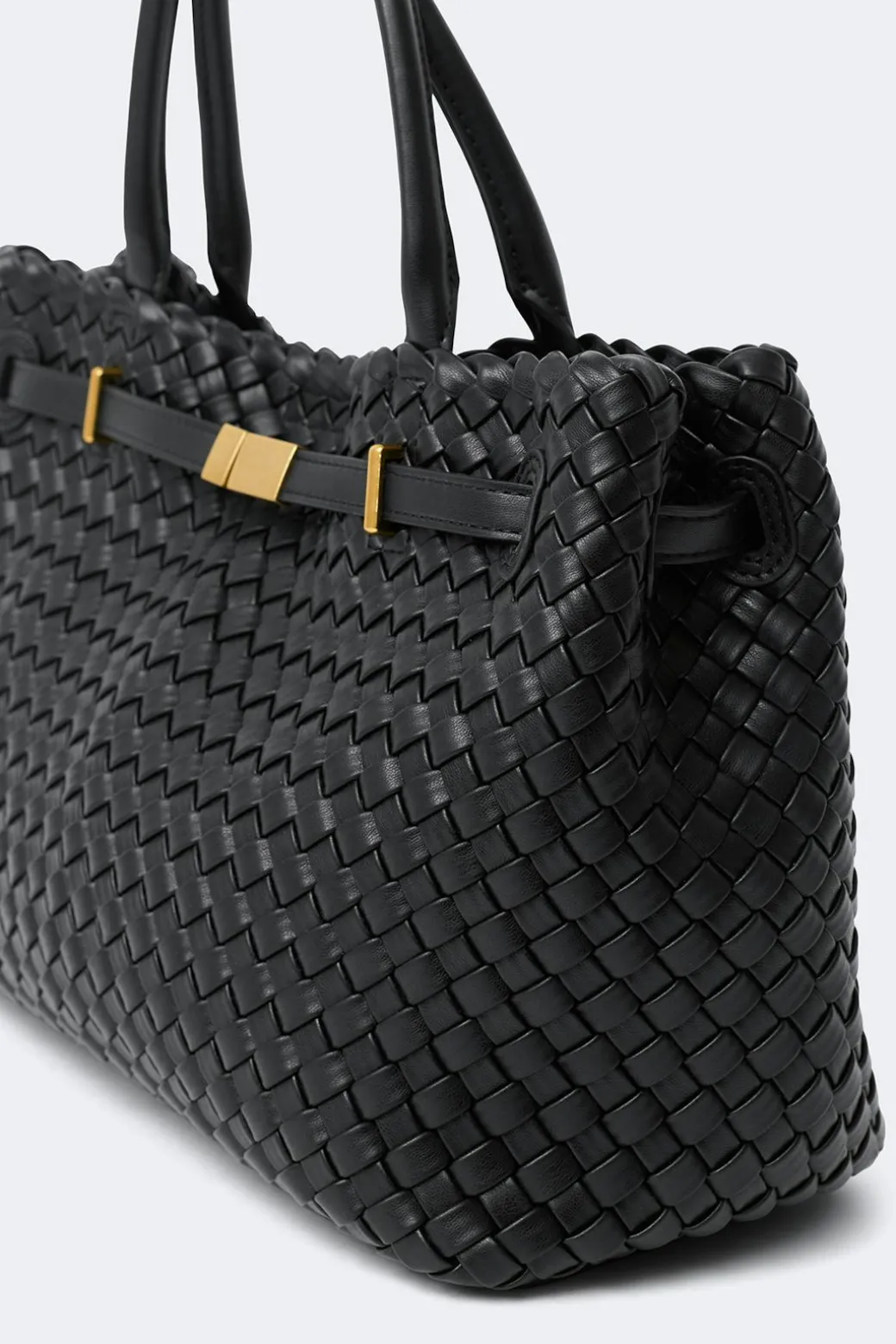 Braided top handle bag
