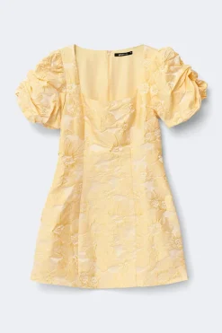 Brocade puffsleeve mini dress