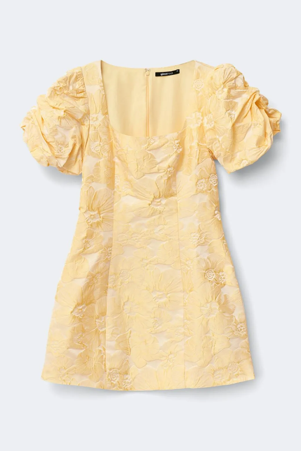 Brocade puffsleeve mini dress