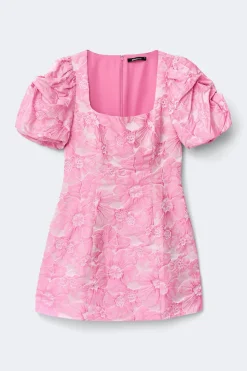 Brocade puffsleeve mini dress