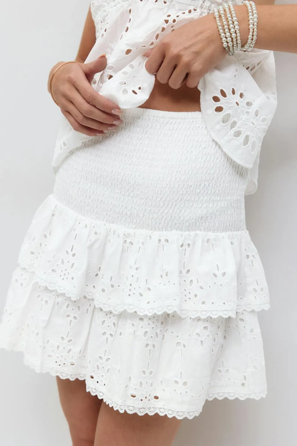 Broderie anglaise mini skirt