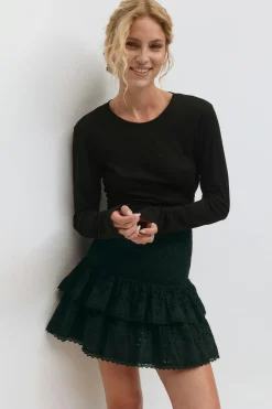 Broderie anglaise mini skirt