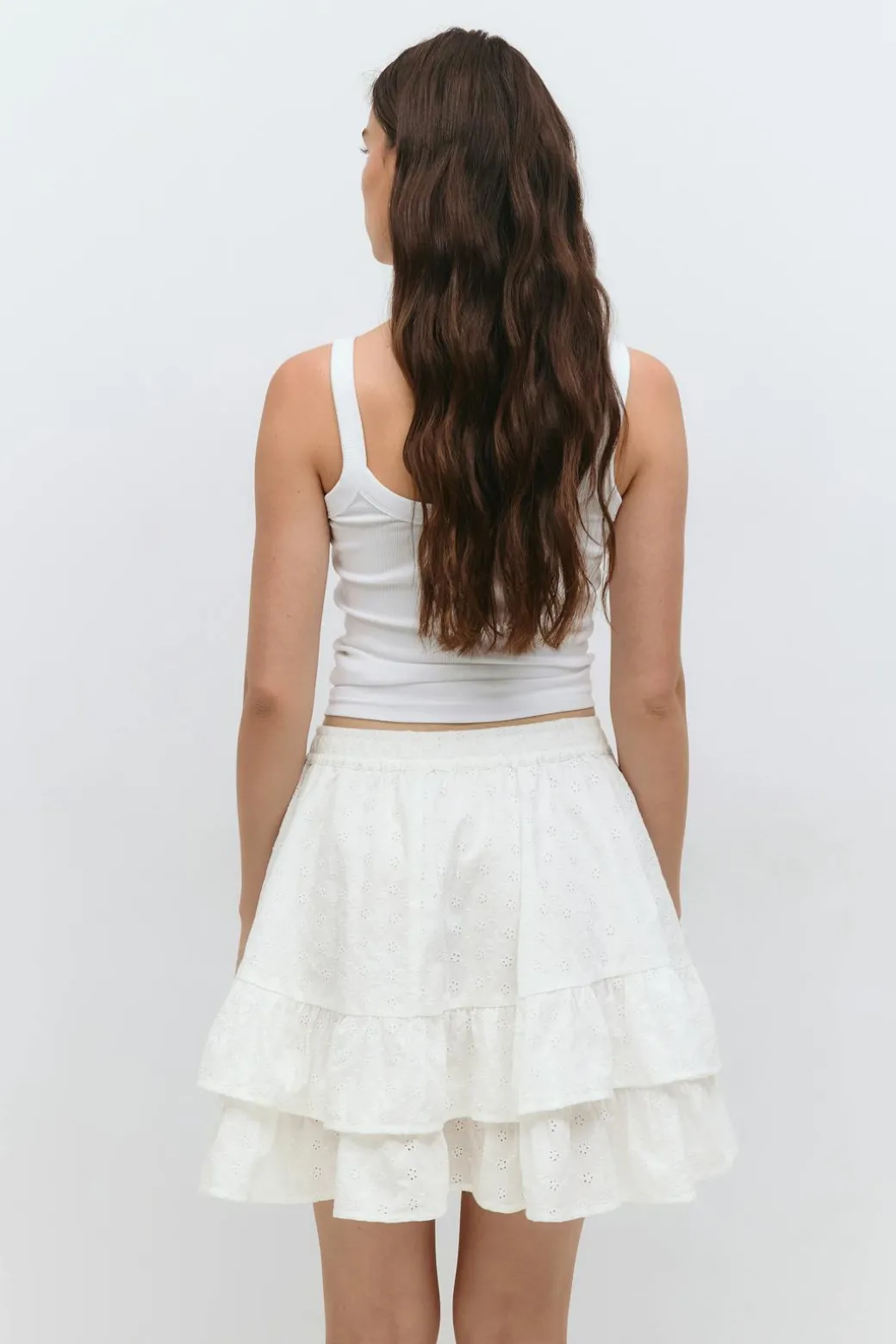 Broderie anglaise mini skirt