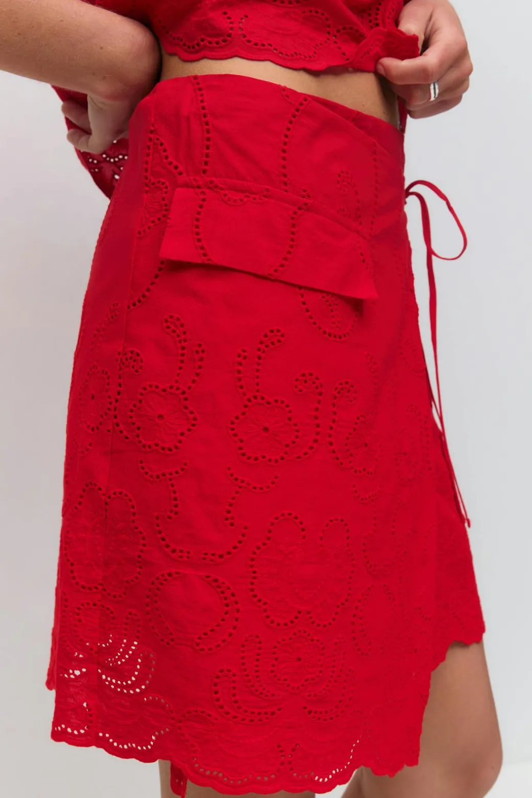 Broderie anglaise mini skirt