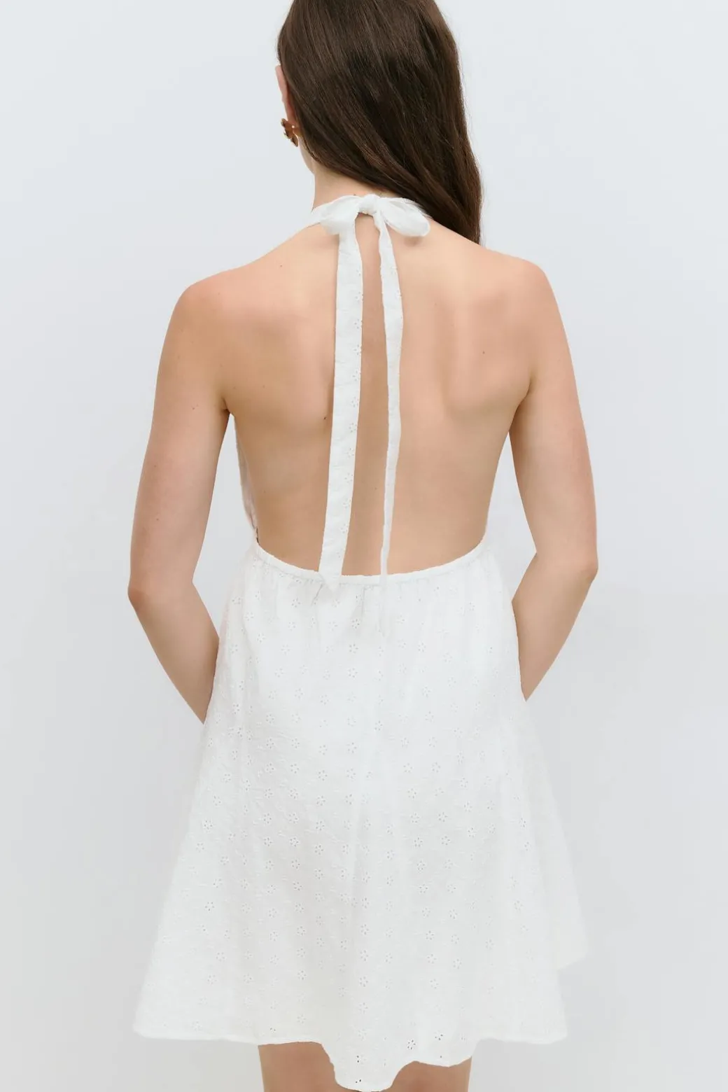 Broderie halterneck dress