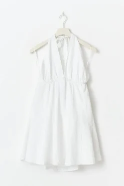 Broderie halterneck dress