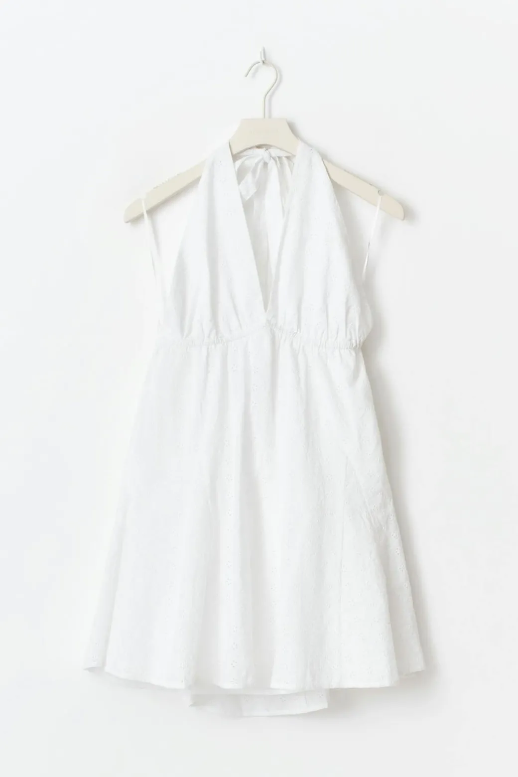 Broderie halterneck dress