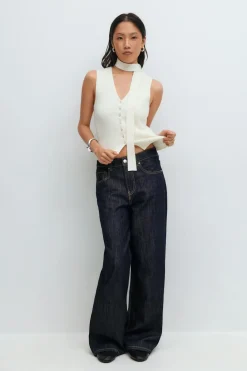 Buckle baggy jeans