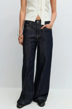 Buckle baggy jeans