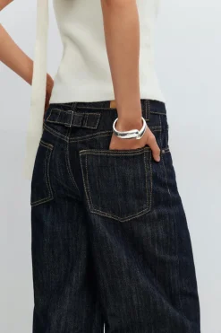 Buckle baggy jeans