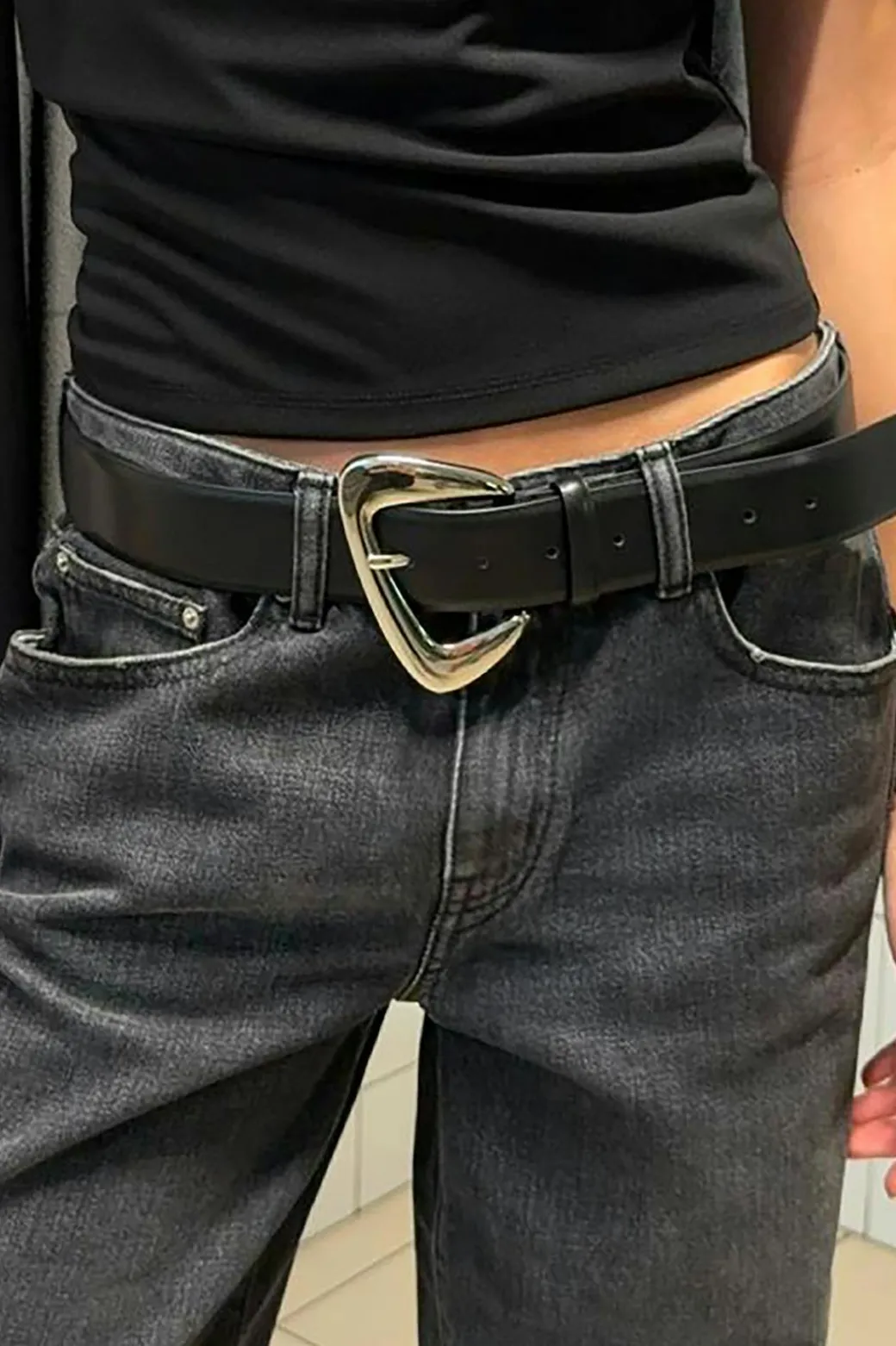 Chunky buckel belt