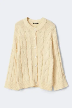 Chunky knitted cable cardigan
