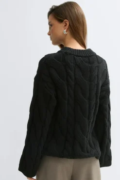 Chunky knitted cable sweater