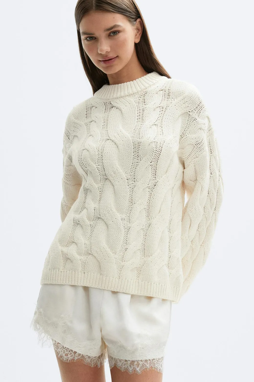 Chunky knitted cable sweater