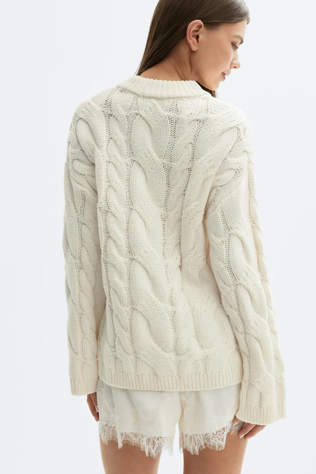 Chunky knitted cable sweater