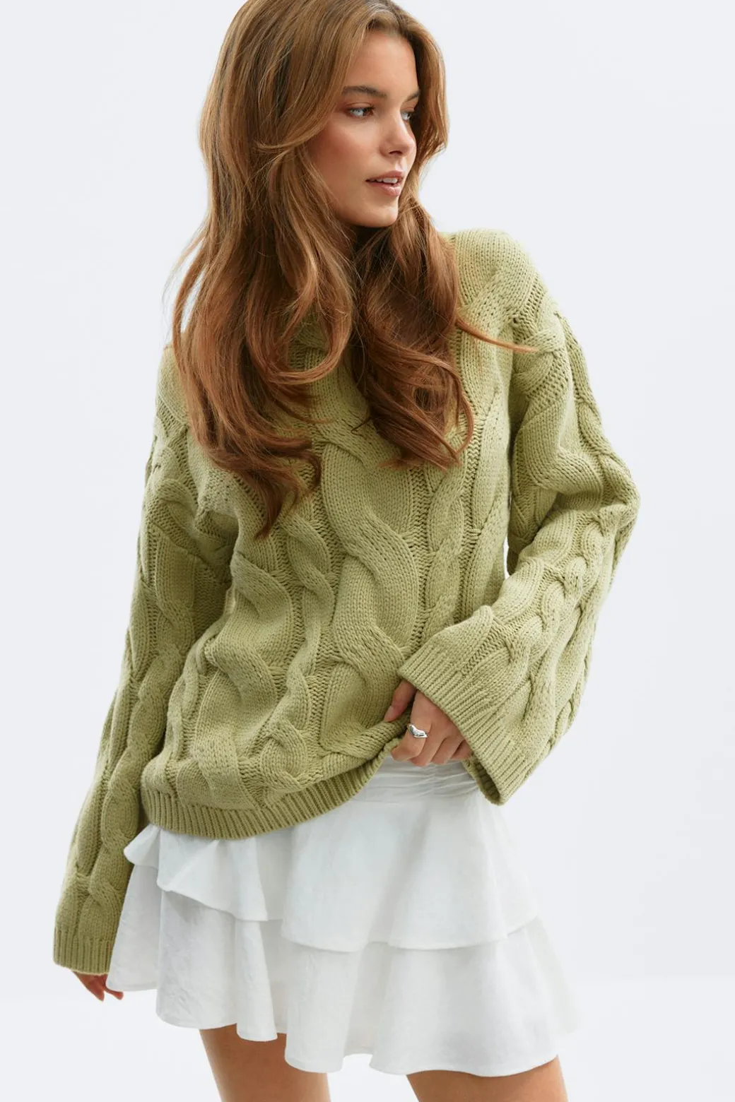 Chunky knitted cable sweater