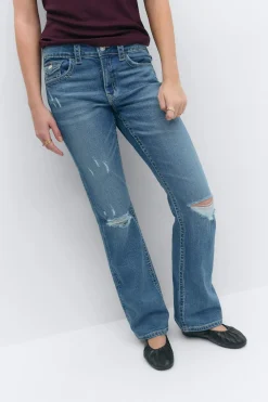 Chunky mid waist jeans