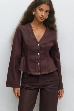 Coated denim jacket