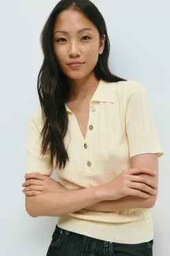 Collar knitted top