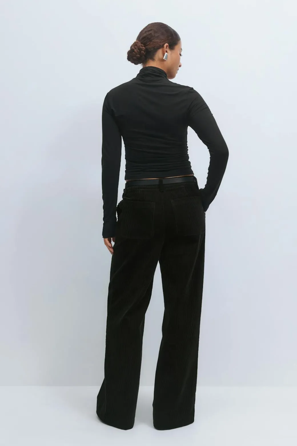 Corduroy high waist trousers