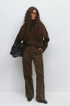 Corduroy high waist trousers