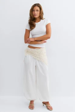 Cotton balloon trousers