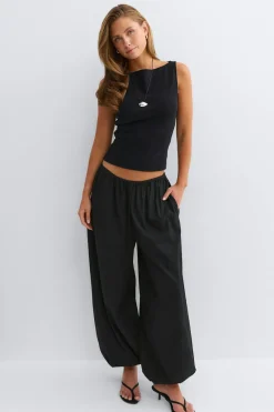 Cotton balloon trousers
