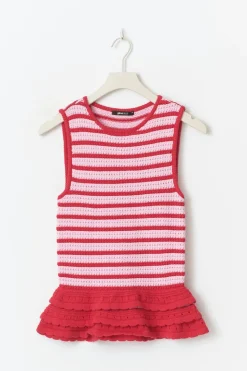 Crochet knitted peplum top