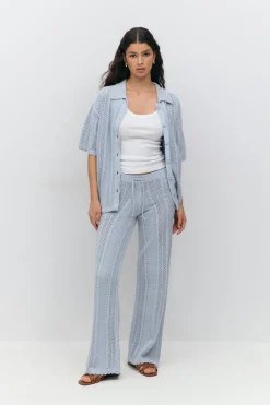 Crochet stripe trousers