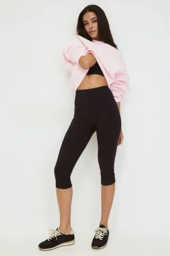 Crop crewneck sweater