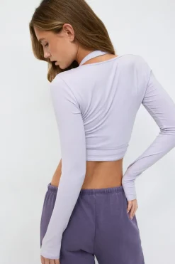 Cropped yoga wrap cardigan