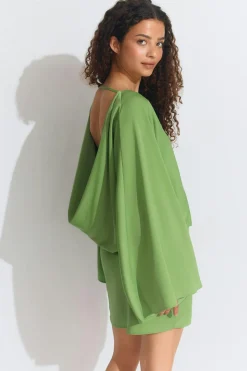 Draped back mini dress