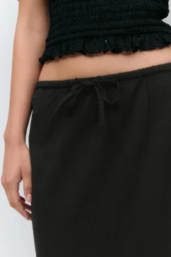 Drawstring maxi skirt