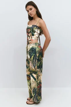 Drawstring satin trousers
