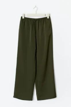 Drawstring satin trousers