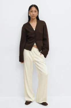 Drawstring satin trousers