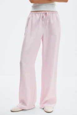 Drawstring satin trousers