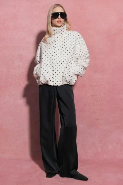 Drawstring satin trousers