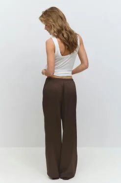 Drawstring satin trousers